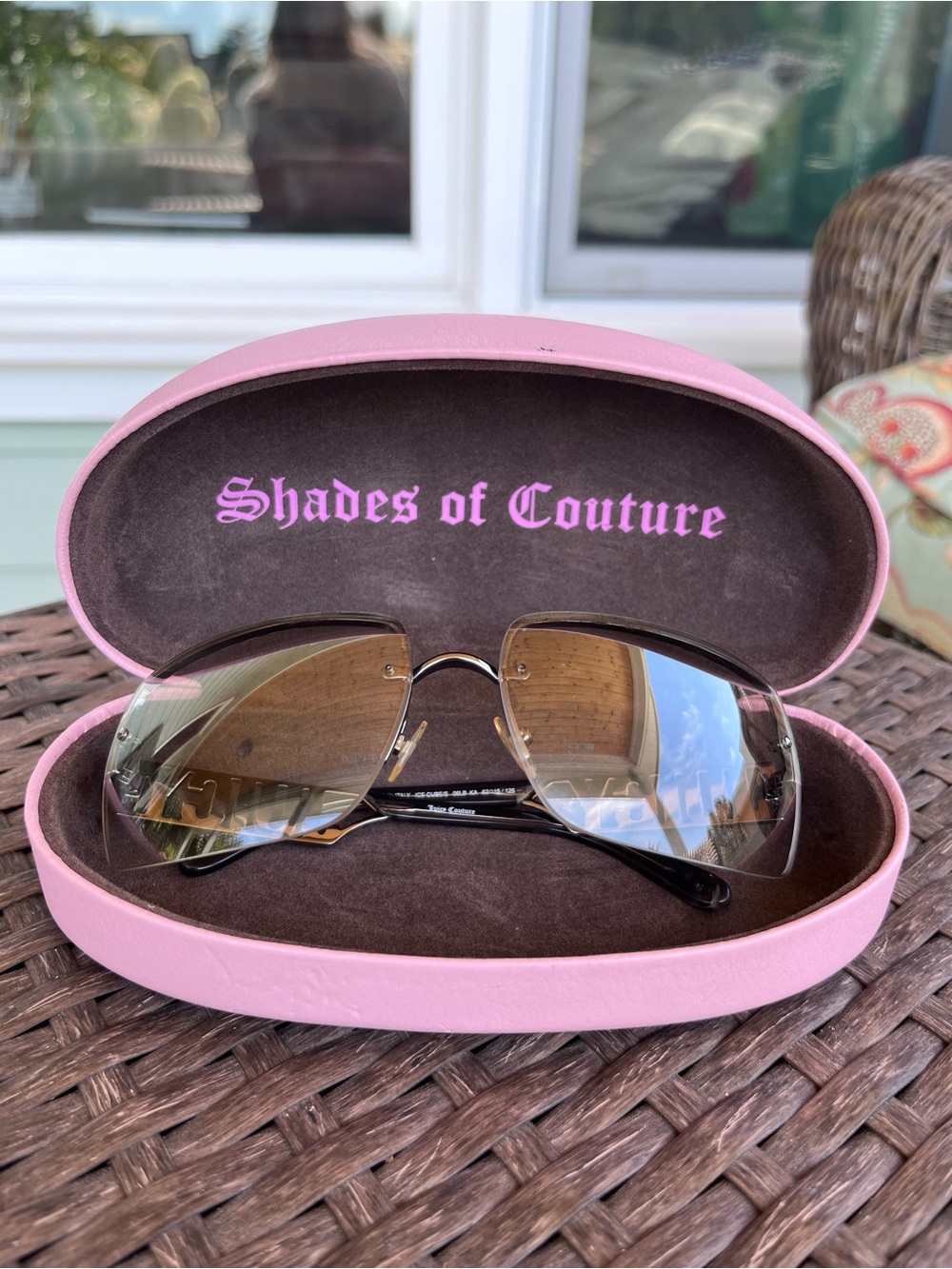 Pink Sunglasses Case with Brown Gradient Lenses